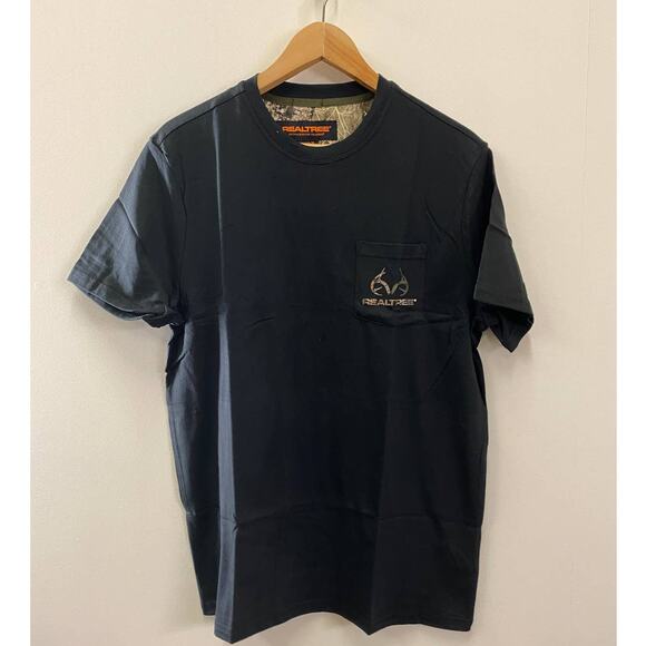 Realtree by Boston Traders Men’s Short Sleeve Tee T-Shirt Black Medium NWT - Picture 7 of 7